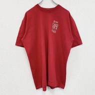 Used TZOLKIN ZOTZ Short Sleeve Print T-Shirt, Back Print, Retro Style, Crew Neck, Red , Size XL