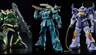 Pb魂限 MG 1/100特別版自護軍皇家專用機：M'QUVE'S USE GOUF老虎，DOZLE ZABI USE ZAKU II,+MS-09R RICK-DOM 共三盒模型