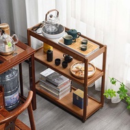 Glass Storage Rack Balcony Tea Table Side Table Trolley Tea Set Cup Living Room and Kitchen Movable Snack Storage Sofa