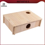 [SONONIA] Funny Wooden Hamster House, Hamster Toy, Multi-Room Habitat Decoration