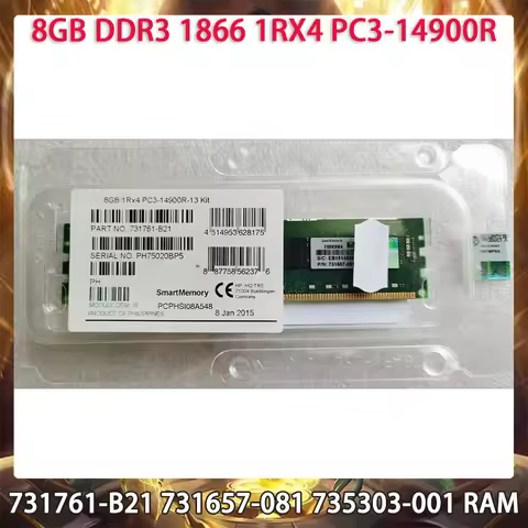 731761-B21 731657-081 735303-001 Server Memory 8GB DDR3 1866 1RX4 PC3-14900R RAM