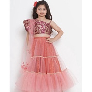 kids Lehenga Peach maroon