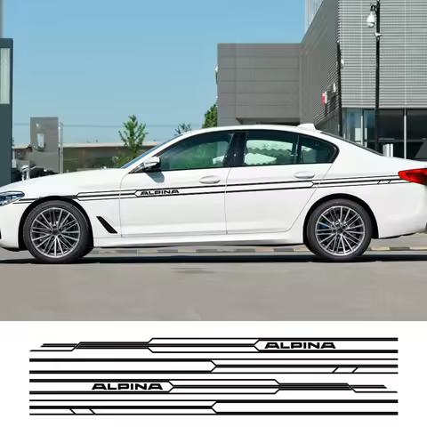 2PCS Car Long Side Stripes Sticker Decal For BMW E36 E39 E46 E90 E91 E92 E93 E21 E28 E30 E34 E60 E61