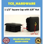 Square cap with M8 / 3/8" nut inserts fittings stopper for chair furniture machine table Endcap Scre