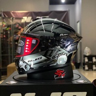 HELM NJS ZX1 RUSH BLAK ABU PAKET GANTENG