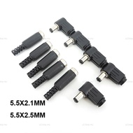 Right angle DC male female Power Connector Plug 5.5MM * 2.5MM / 2.1MM Jack Socket Adapter straight 9