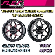 🇹🇭 THAI ORI OASIS Wheels Sport Rim 18" 9JJ ET12 6X139.7 MARVEL CLIMAX 4X4 SAND GLOSS BLACK RED OFF R