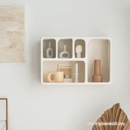 『Free Shipping』Nordic Geometric Rectangular White Hanging Storage Cabinet Simple Wall Cabinet Living