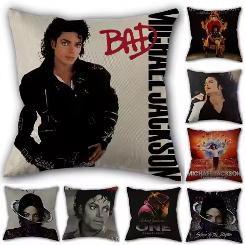 Custom Pillow Cover Michael Jackson Home Textile Square 45X45cm Decorative Cotton Linen Pillowcase