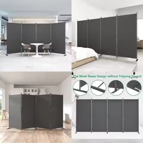 6-Foot Tall Helios & Hestia Folding Indoor Room Divider, Portable Privacy Screen, Freestanding Parti