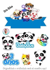 Topper kue Custom NAMA karakter babybus