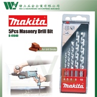 MAKITA D-41040 5Pcs Masonry Drill Bit Set / masonry drill bit / drill bit makita/drill bit dinding / drill bit batu bata