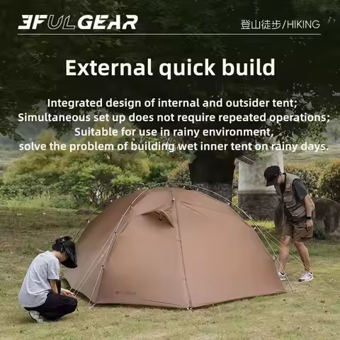 3F UL Gear Taiji3 Ultralight Tent 3/4 Season Portable Backpacking Tent for Multi person Double Layer