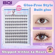 KUESICR BQI 100-120 Cluster False Eyelashes With Glue Self-Adhesive New Upgraded Softer Lashes Glue-