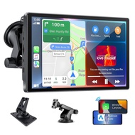 Portable Wireles Apple Carplay Android Auto Screen for Car,7 Inch Touch Screen Car Radio with Blueto