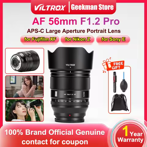 NEW Viltrox 56mm F1.2 Pro Auto Focus APS-C Large Aperture Portrait Cameras Lens for Fujifilm XF for