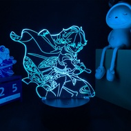 Genshin ไฟกลางคืนให้ผลผลิตแบบใหม่ yae Miko โมเดลโคมไฟอะคริลิค3D ตั้งโต๊ะสำหรับเด็กโคมไฟอะคริลิค