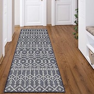 Geometric Patio Rug 2'3"x7'3" Easy Cleaning Indoor Outdoor Runner Rug, Non-Shedding Boho Camping Rug
