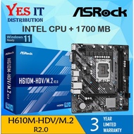 ASROCK H610M-HDV/M.2 R2.0 mATX Intel LGA1700 Motherboard + INTEL 12th Gen Processor ( I3-12100/ I5-12400/12500/12600K)