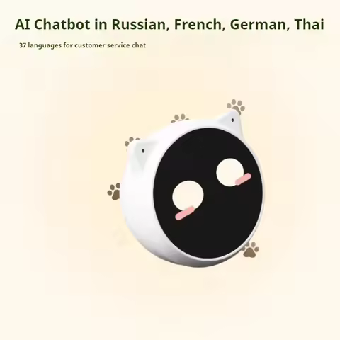 Multilingual Ai Chat Robot 37 Languages Cute Cat Design Portable Smart Companion Device Voice Assist