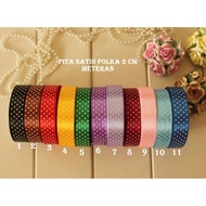 Ribbon 2 CM Polka Dotsatin (sold by the meter)
