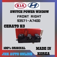 93571-A7400(18 PIN)MAIN 93581-A7100(SUB) SWITCH POWER WINDOW KIA CERATO K3 100% NEW GENUINE PARTS KO