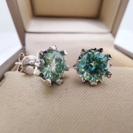 ชา Moissanite 1CT 1+ ต่างหูเม็ดกลมผู้หญิงเครื่องประดับเงิน S925ของขวัญปาร์ตี้วันเกิดแต่งงาน