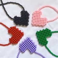 beads Heart shaped bag Trendy Acrylic beaded handbags woven bags for Night out Party Wedding Gift Ma