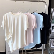 【YOGATRUTH 】Woman Sports Leisure Top Knot Split Hem Breathable T-shirt Running Gym