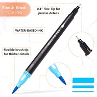 123660 Colors Watercolor Art Markers Dual Brush Pens, Fine &amp; Brush Tip Pen for Kids Adult Coloring Book, Journaling Drawing