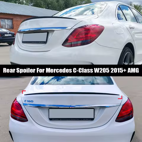For Mercedes Benz Accessories C-Class W205 2015+ C63 C43 C180 C200 C250 C300 AMG Car Rear Trunk Lip 