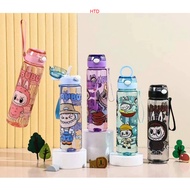 HTD Shop 800ml Transparent Cartoon Plastic Labubu water cup Water Bottle For Kids