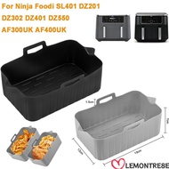 LEMONTREE Air Fryer Basket, Silicone Reusable Air Fryer Baking Tray, Rectangle Silicone Air Fryer Li