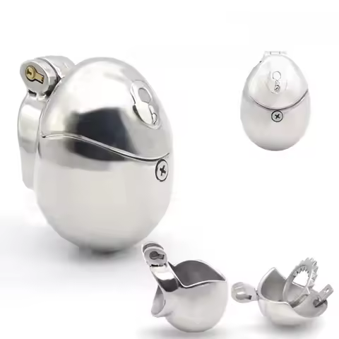 Stainless Steel Fully Restraint Male Chastity Devices With Thorn Ring,Scrotum Ball Stretcher,Metal C