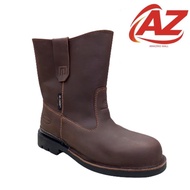 Amazing Mall 03 Men Safety Leather Safety Shoes Oil Brown Size 5UK-11UK