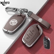 Zine Alloy Leather Car Remote Key Cover Key Protector Fob For MG 4 2023 Mg4 EV MG HS GT ZX ZS EV MG5
