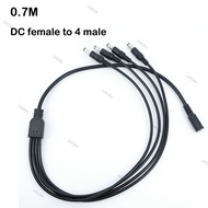 70cm DC 1 Female to 4 Male Splitter connector extend Cable 12V Power Supply Adapter 5.5*2.1mm for Ca