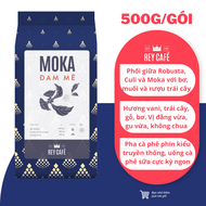 500gr Cà phê rang bơ Moka Đam Mê (Phối Moka-Robusta-Culi) - Pha Phin - Coffee blend nguyên chất - Re