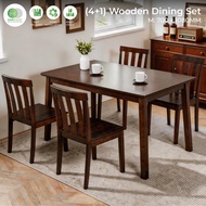 【READY STOCK】Solid Wood Dining Set 1+4 / 1+6 / 1+8 | 4 Seater 6 Seater 8 Seater Dining Table Set | M