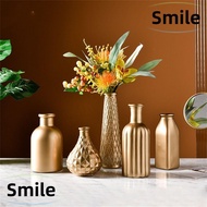 SMILE Gold Glass Vase Creative Retro Glass Vase Ornaments Flower Bottle