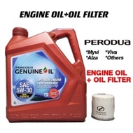 Perodua SAE 5W30 Semi Synthetic Engine Oil Eneos 530 4L With Oil Filter Minyak Enjin Minyak Hitam Myvi Alza Viva