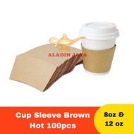 Cup Sleeve Brown Hot 8oz | 12oz (100pcs)