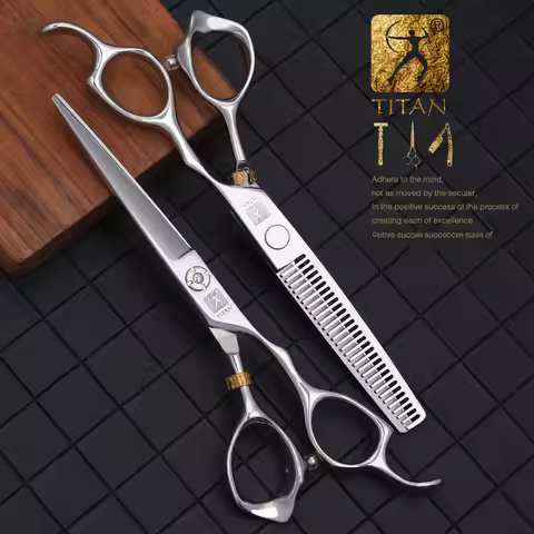 TITAN Barber Shears Salon Scissors Barber Hair Cutting 440C Hairdressing Sets Scissors Ножницы Парик