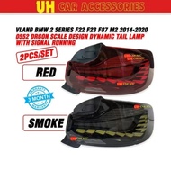 Vland BMW 2 Series F22 F23 F87 M2 2014-2020 0552 Dragon Scale Design Dynamic Tail Lamp With Signal R