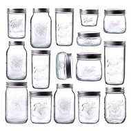 Ball Mason JarAmerican Mason Jar Glass Transparent Overnight Oat Cup Wide Mouth Milkshake Cereal Sealed Jar