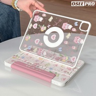 Osee Pro iPad Case Tri-fold flip cover 2-in-1 720° Magnetic Rotating High-definition Transparent Har