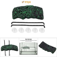 TYJC Turtle Basking Island, Suction Cup Resin Turtle Floating Island, Ornament Safe Floating Green W