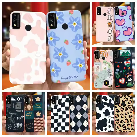 For Honor 9X Lite JSN-L21 Phone Case Honor 9X STK-LX1 Lovely Printing Macaroon Silicone Soft Cases C
