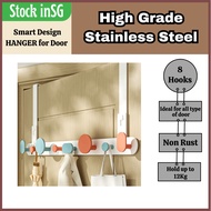 Adjustable 8 Hooks Pink Blue Hangers for Doors
