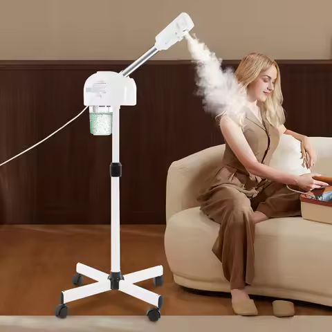 Professional Ozone Facial Steamer on Wheels, Adjustable Height, 360° Rotatable Nozzle, Esthetician S